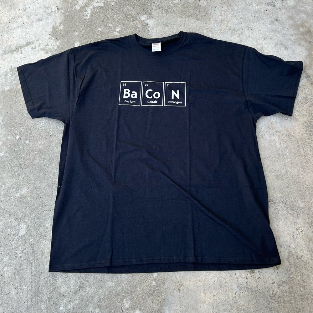 Bacon Tee 🥓 Science of Bacon Tshirt 🥓 Ba Co N Barium Cobalt Nitrogen 🥓 Size M